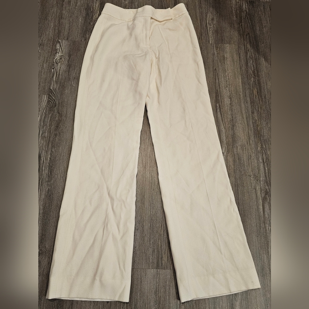 Tahari ASL Women's Cream Wide Leg Career Pants Size 2